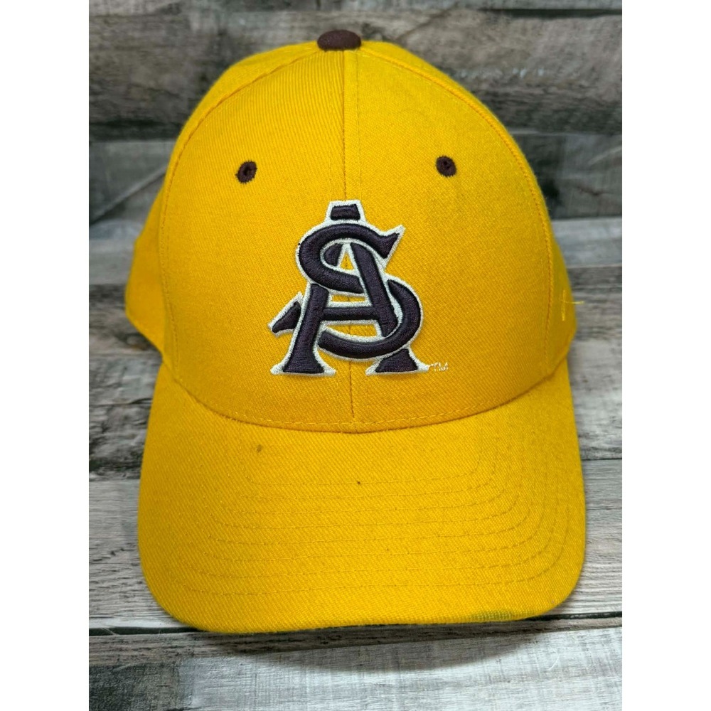 Vintage Zephyr NCAA Arizona State Sun Devils Hat Fitted Size 7 Yellow Red